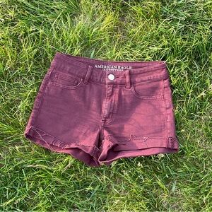 American Eagle Outfitters Purple Jean Shorts Frayed Hem